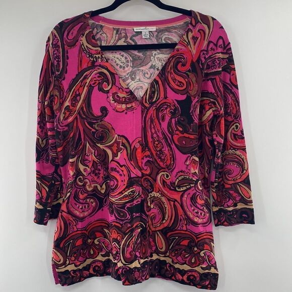 Isaac Mizrahi Tops - 3For$20 Isaac Mizrahi LIVE Paisley Pink Cardigan size small